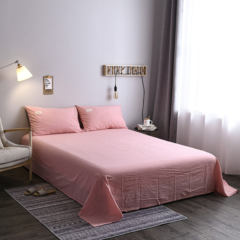 2021新品全棉水洗棉单品床单 标准床单 245*250cm 粉红