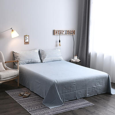 2021新品全棉水洗棉单品床单 标准床单 245*250cm 渐变条-浅蓝