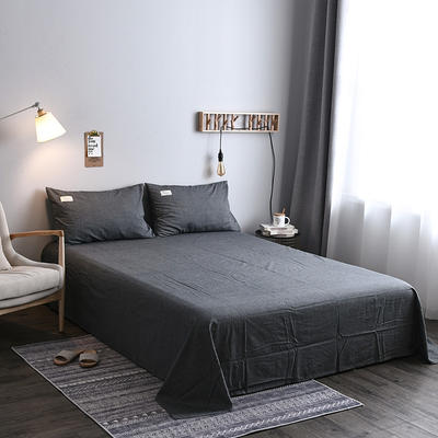 2021新品全棉水洗棉单品床单 标准床单 245*250cm 深黑
