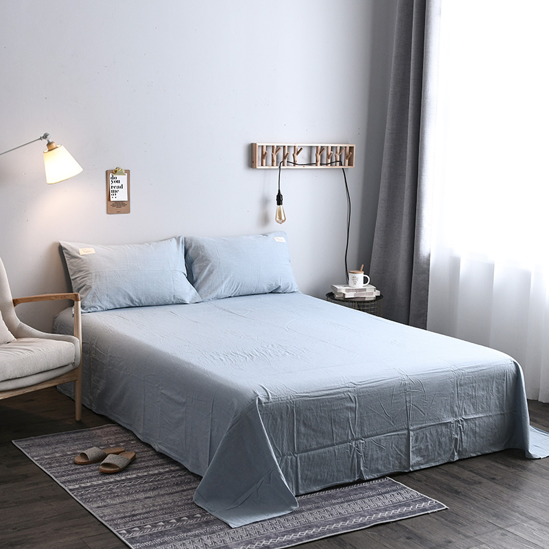 2021新品全棉水洗棉单品床单 标准床单 245*250cm 天蓝