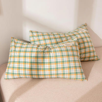 2021新款全棉水洗棉枕套+全棉枕头48*74cm（一个枕套+一个枕芯） 贝拉绿
