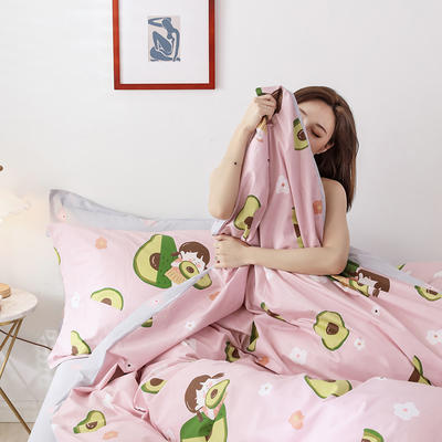 2019新款-卡通x花卉系列四件套 床单款四件套1.5m（5英尺）床 牛油果女孩