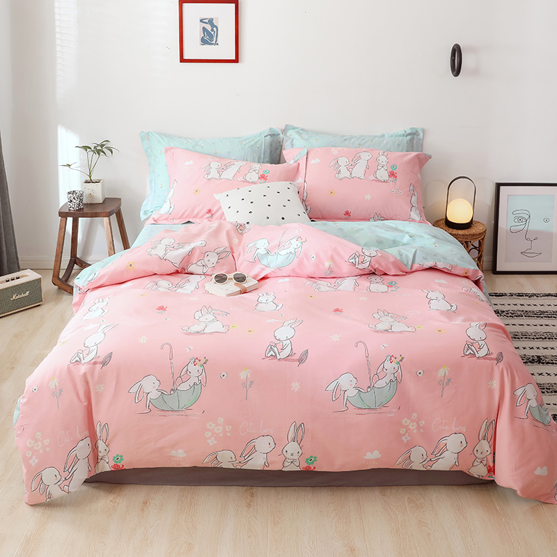 2019新款-卡通x花卉系列四件套 床单款四件套1.5m（5英尺）床 兔公主