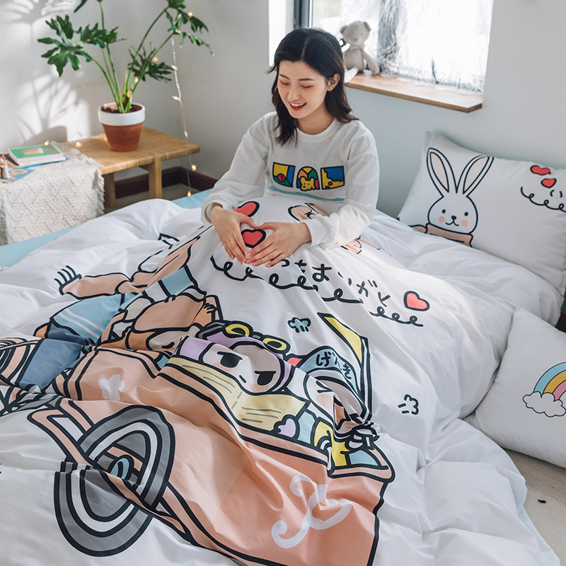 2020新款-大版卡通全棉系列四件套 床单款四件套1.5m（5英尺）床 彼得兔