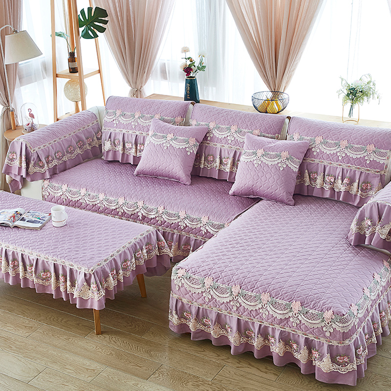 2020新款-针织棉绒乳胶沙发垫 40*70+25cm边 浅紫