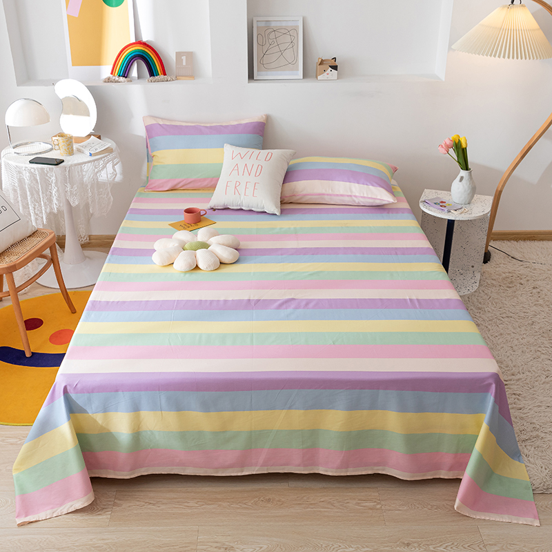 2021新品全棉卡通床单单品 枕套/只 彩虹条纹