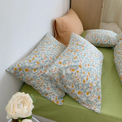 韩国设计师花型全棉可爱卡通四件套花卉田园风被套纯色床单13372ins风格—单床单 240*250cm单床单 露华