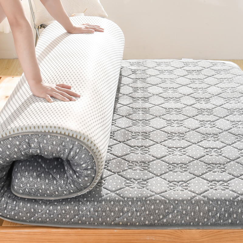2023新款单边针织棉加厚乳胶床垫抗菌防螨床垫常年支持定制 90x200cm（厚度6cm） 单边花瓣灰