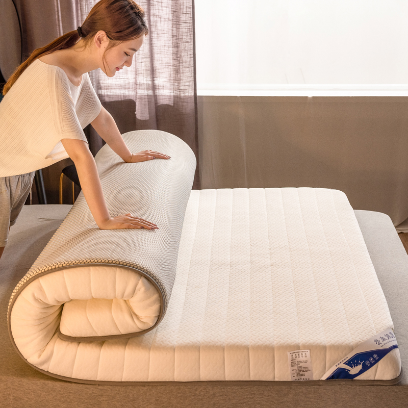 2023新款单边针织棉加厚乳胶床垫抗菌防螨床垫常年支持定制 90x190cm（厚度6cm） 单边简约白