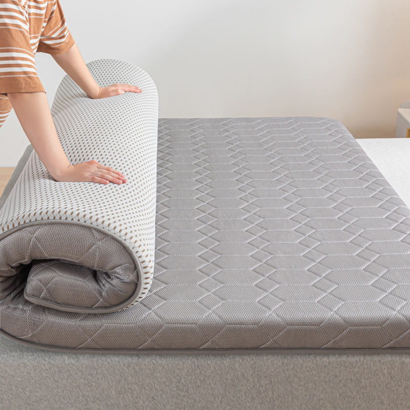 2023新款单边针织棉加厚乳胶床垫抗菌防螨床垫常年支持定制 90x200cm（厚度6cm） 单边网格灰