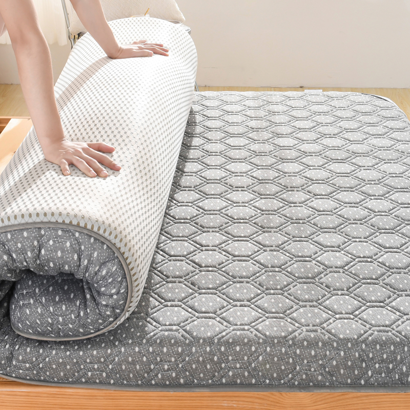 2023新款单边针织棉加厚乳胶床垫抗菌防螨床垫常年支持定制 90x200cm（厚度6cm） 单边六边形灰