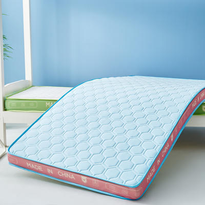 2023新款牛奶丝菱形马卡龙立体乳胶床垫（小床图） 90x190cm（厚度6cm） 菱形-蓝红