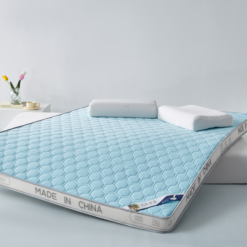 2023新款牛奶丝菱形马卡龙立体乳胶床垫（小床图） 90x190cm（厚度6cm） 菱形-蓝灰