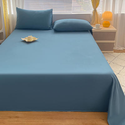 2024新款加厚加密40s全棉床单纯色简约床单 160cmx230cm 40s宾利蓝