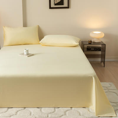 2024新款加厚加密40s全棉床单纯色简约床单 160cmx230cm 40s米黄