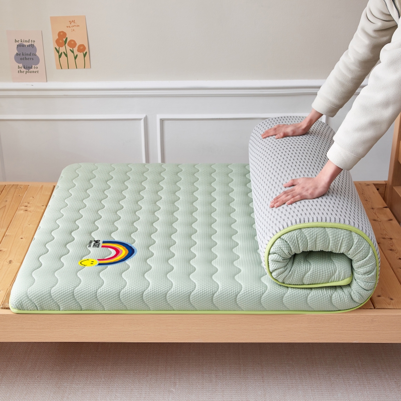 2025新款大豆棉抗压床垫彩虹款-学生 彩虹绿-学生
