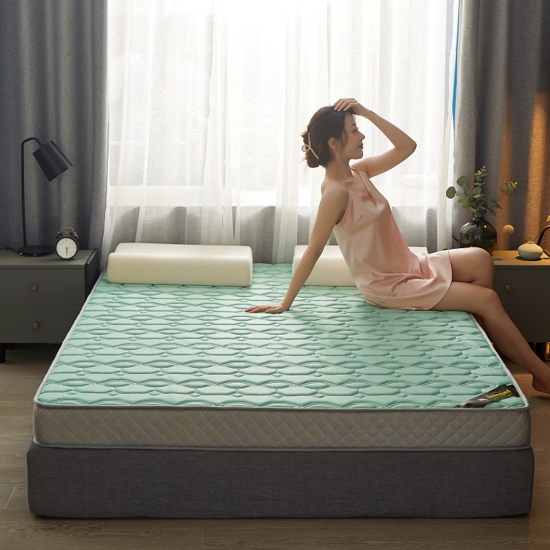 2022新款针织乳胶记忆海绵床垫（专版花型） 90*200cm 菱格-绿（6公分）