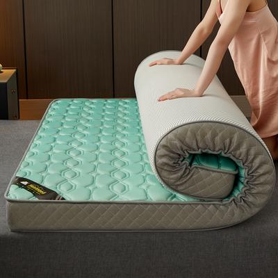 2022新款针织乳胶记忆海绵床垫（专版花型） 90*200cm 菱格-绿（10公分）