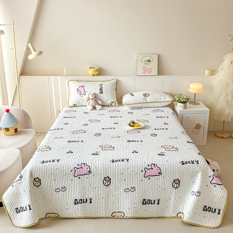 2025新款亲肤棉水洗夹棉床盖系列 萌宠地带