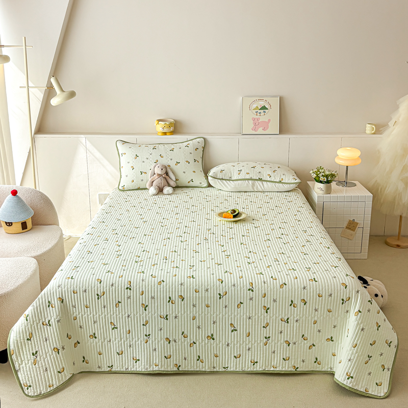 2025新款亲肤棉水洗夹棉床盖系列 桃之夭夭