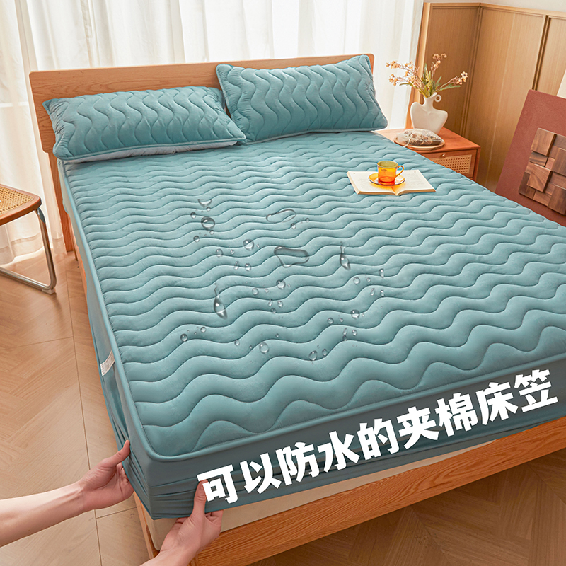 2025新款防水床笠原棉防水夹棉床笠单件席梦思防水床笠保护套防水床罩
