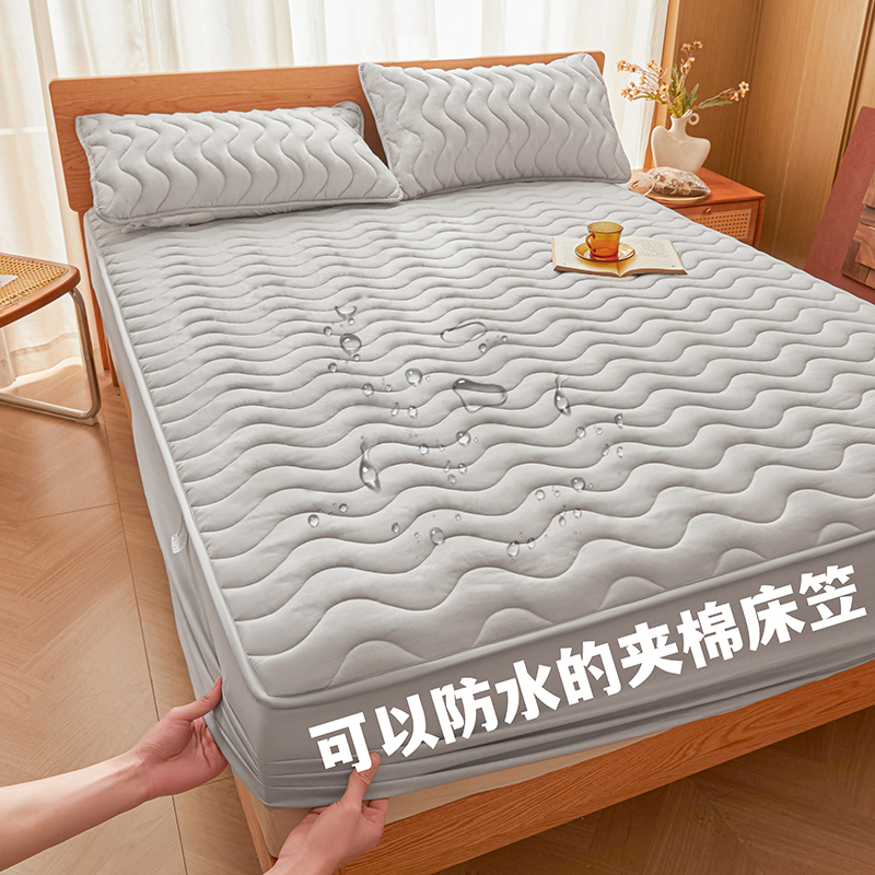 2025新款防水床笠原棉防水夹棉床笠单件席梦思防水床笠保护套防水床罩