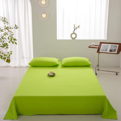 2024新款日式简约水洗棉纯色单品床单系列-风格二 230*250cm 荧光绿