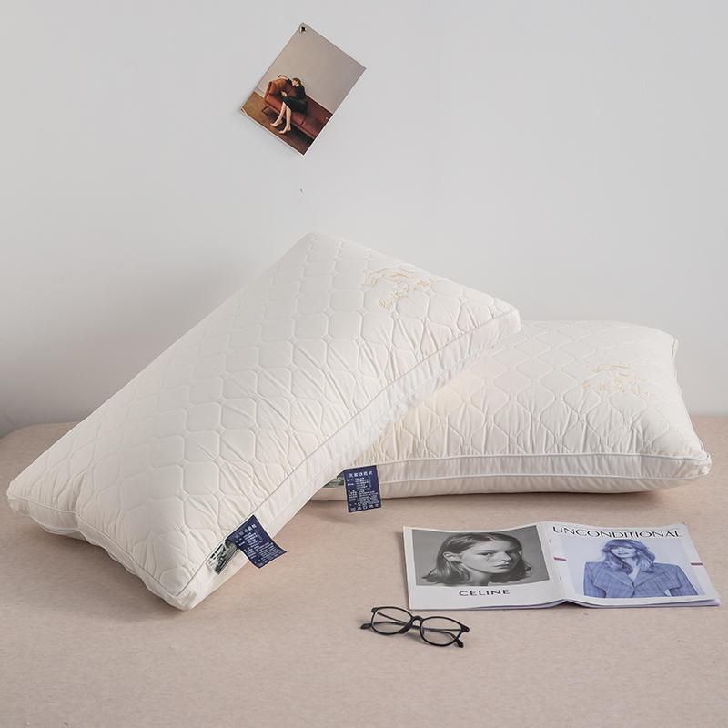 绗缝乳胶功能枕头枕芯-大象     48x74cm 白色