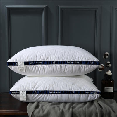 新品全棉绗绣枕枕头枕芯 白色
