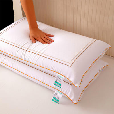 睡趣 2022泰国进口天然乳胶面包枕全棉单个枕芯枕头 酒店风-金