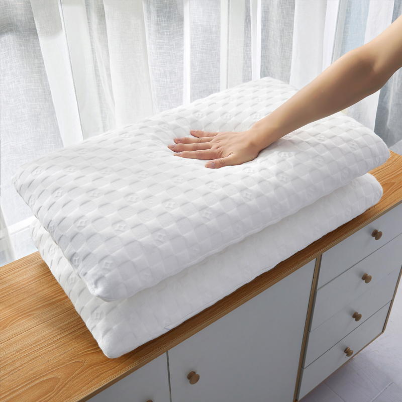 2023泰国天然乳胶枕40-70针织棉大面包枕芯枕头 针织白