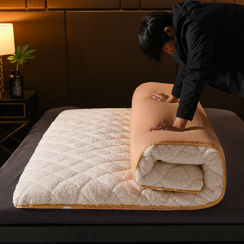 2020新款加厚羊羔绒保暖床垫-大床 1.0m床-厚度5cm 白色
