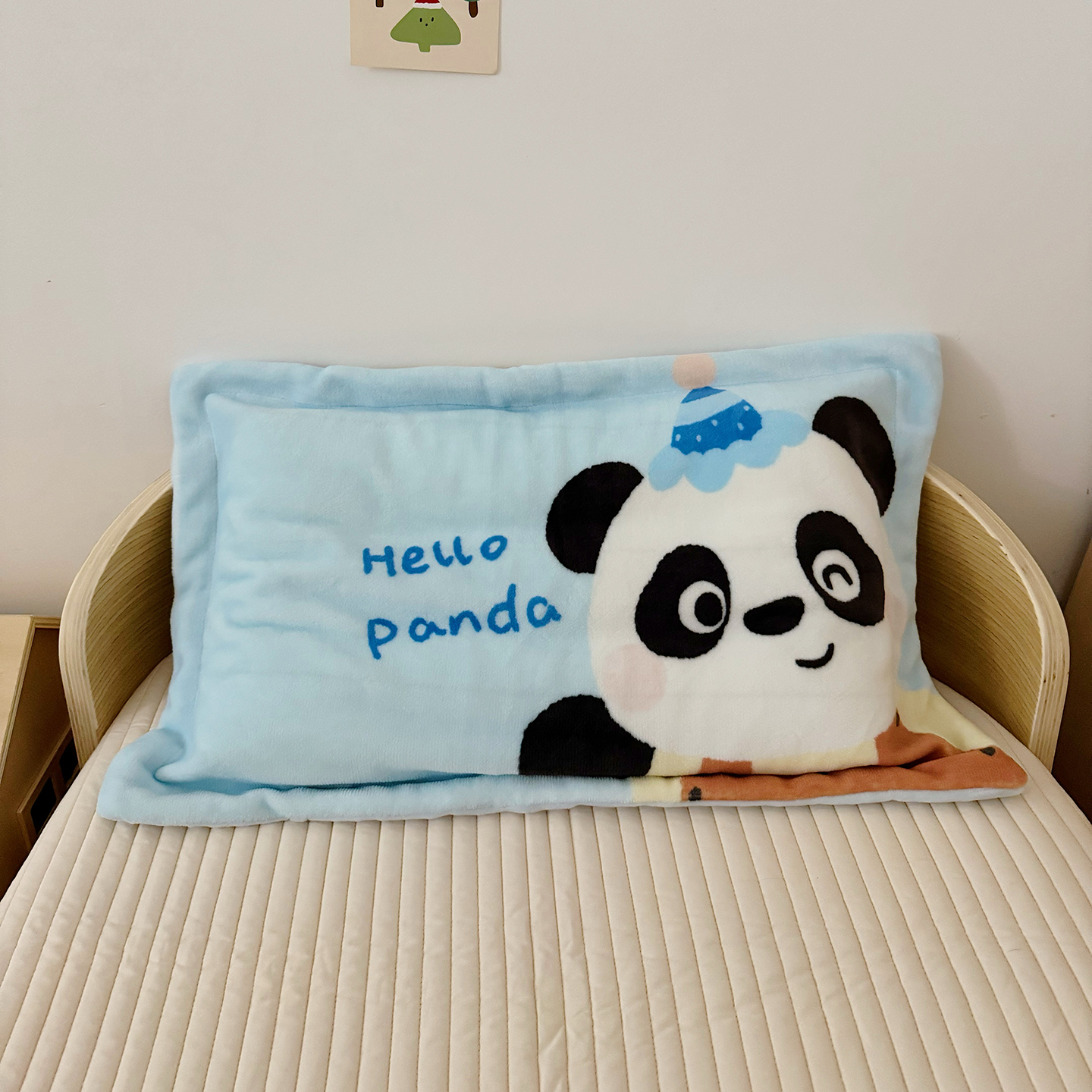 2025新款A类牛奶绒数码印花原创卡通大版儿童幼儿园枕套-萌宠系列 熊猫多多
