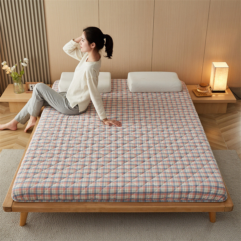 2023新款全棉单边棉花床垫--大床拍图 80*200cm（6cm） 棉花基础款-英伦格