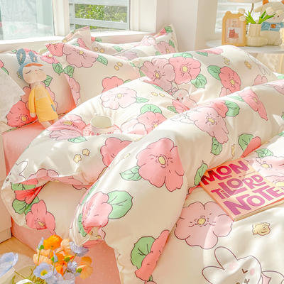 2022芦荟棉四件套5月新花型 床单款三件套1.2m（4英尺）床 半暖时光