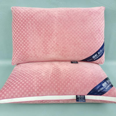 2021新款枕头枕芯宝宝绒提花枕48*74cm 粉色