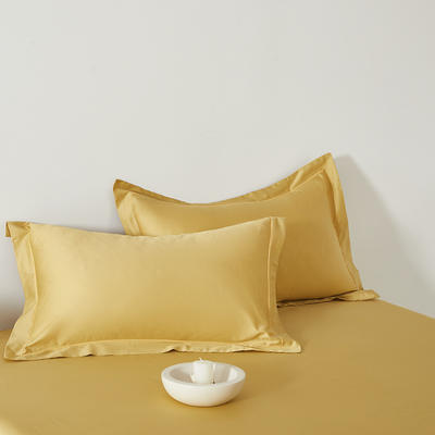 2023秋季60S纯色全棉贡缎套件单品系列---单枕套 48*74cm枕套/对 向阳黄