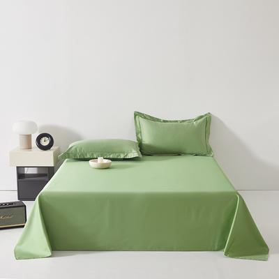 2023秋季60S纯色全棉贡缎套件单品系列---单床单 床单230*250 青叶绿