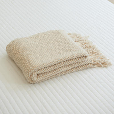 莫兰迪针织毯民宿床尾巾毛毯床上搭巾ins午睡盖毯轻奢沙发毯子 130*170cm 白色