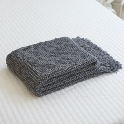 莫兰迪针织毯民宿床尾巾毛毯床上搭巾ins午睡盖毯轻奢沙发毯子 130*170cm 灰色