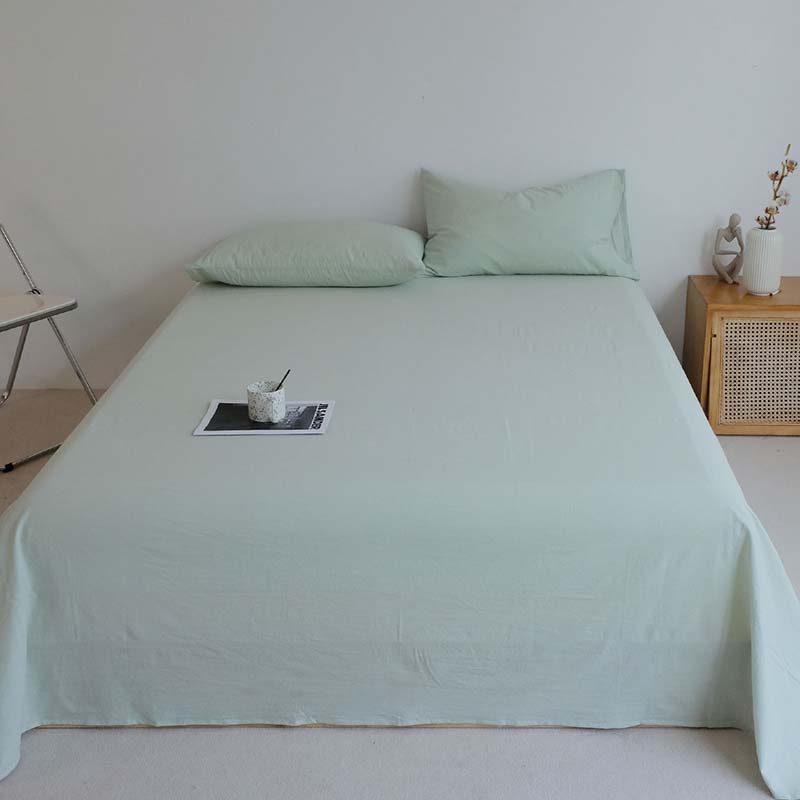 2021新款全棉色织水洗棉-单床单 120*210cm 薄荷绿
