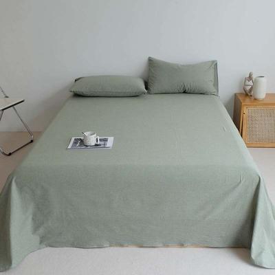 2021新款全棉色织水洗棉-单床单 120*210cm 草绿