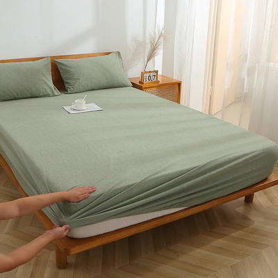 2022新款色织水洗棉单床笠系列 90*200cm（标准款） 草绿