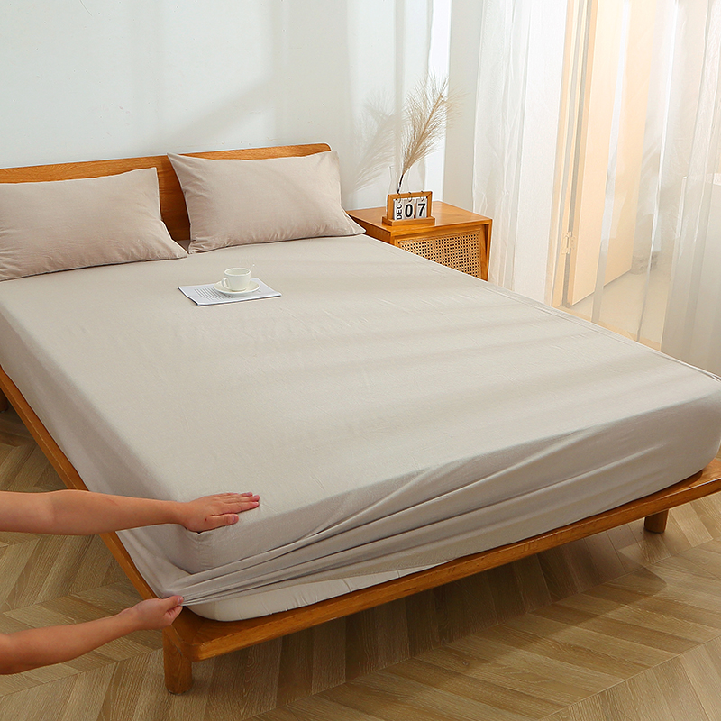 2022新款色织水洗棉单床笠系列 90*200cm（标准款） 米驼