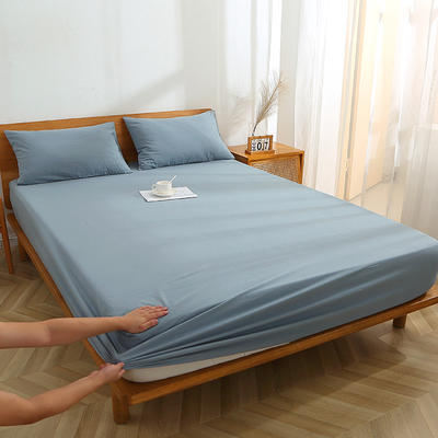 2022新款色织水洗棉单床笠系列 90*200cm（标准款） 雾霾蓝