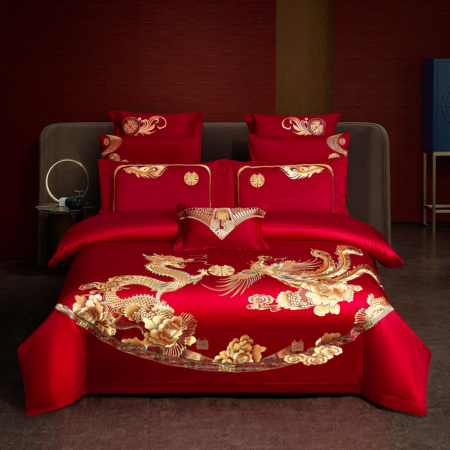 2025新款婚庆新疆长绒棉绣花四件套多件套340系列-携手一生 床单四件套