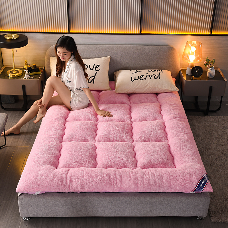2020新款羊羔绒床垫（含包装） 1.0m床 粉色
