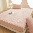 2024新款水漾防水夹棉床笠床罩床垫保护套子 90cmx200cm 水漾 粉色