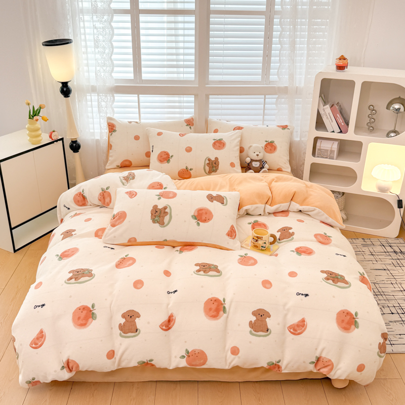 2025秋冬牛奶绒系列 166001绒-橙心橙意