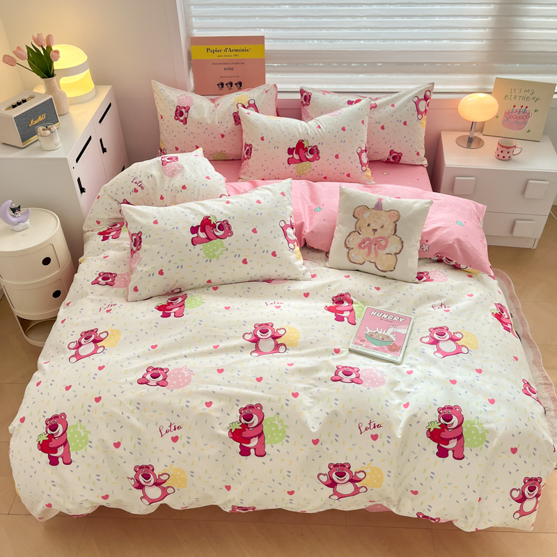 2025新款迪士尼正版授权全棉印花 176002点点草莓熊